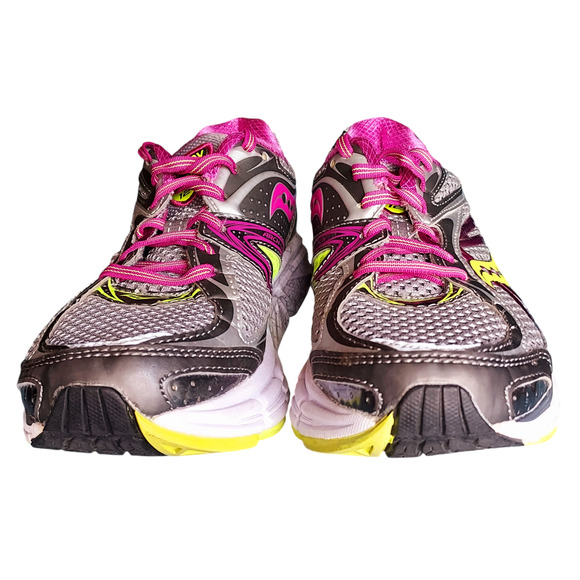 Saucony Progrid Omni 12 Womens Running Shoe Sneaker Gray Pink Purple Neon Sz 7.5 - Picture 7 of 10